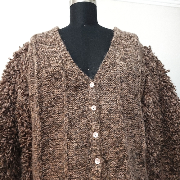 REMAIN Birger Christensen Denise Alpaca Knit Crop Patchwork Oversized Ca… - Picture 4 of 16